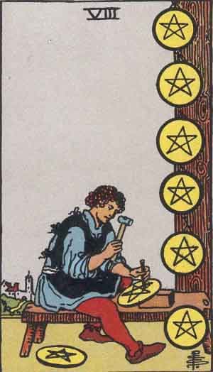 Eight of Pentacles tarot card meaning